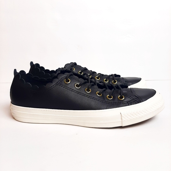 black leather converse size 8